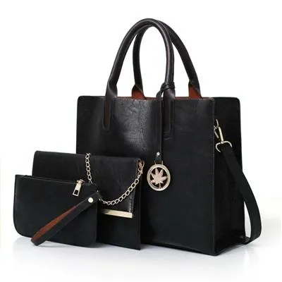 - Savings-packed Black for Leather Bag Plug-and-play - 3-in-1 Women Versatile Design Tote