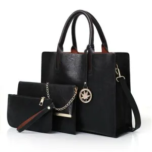 - Savings-packed Black for Leather Bag Plug-and-play - 3-in-1 Women Versatile Design Tote