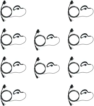 10 Pack G Shape Earpiece Headset for BaoFeng UV-5R BF-888S UV-82 Kenwood WouXun PuXing Linton Two Way Radio Walkie Talkie Tk 3230 (10 Packs)
