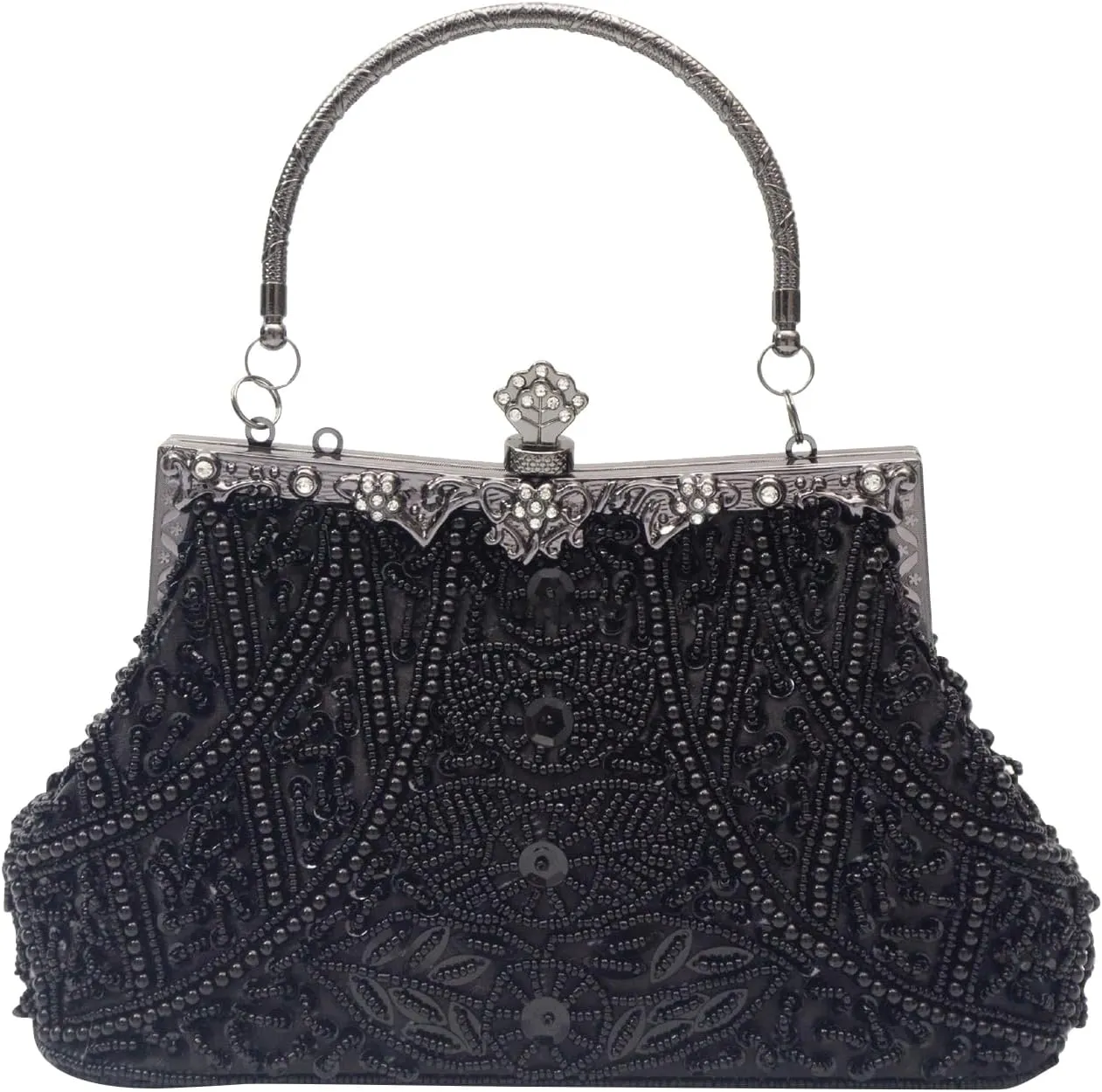 1920s Vintage Beaded Evening Bag for Women Pearl Clutch Bag Sequin Handbag Bridal Wedding Purse