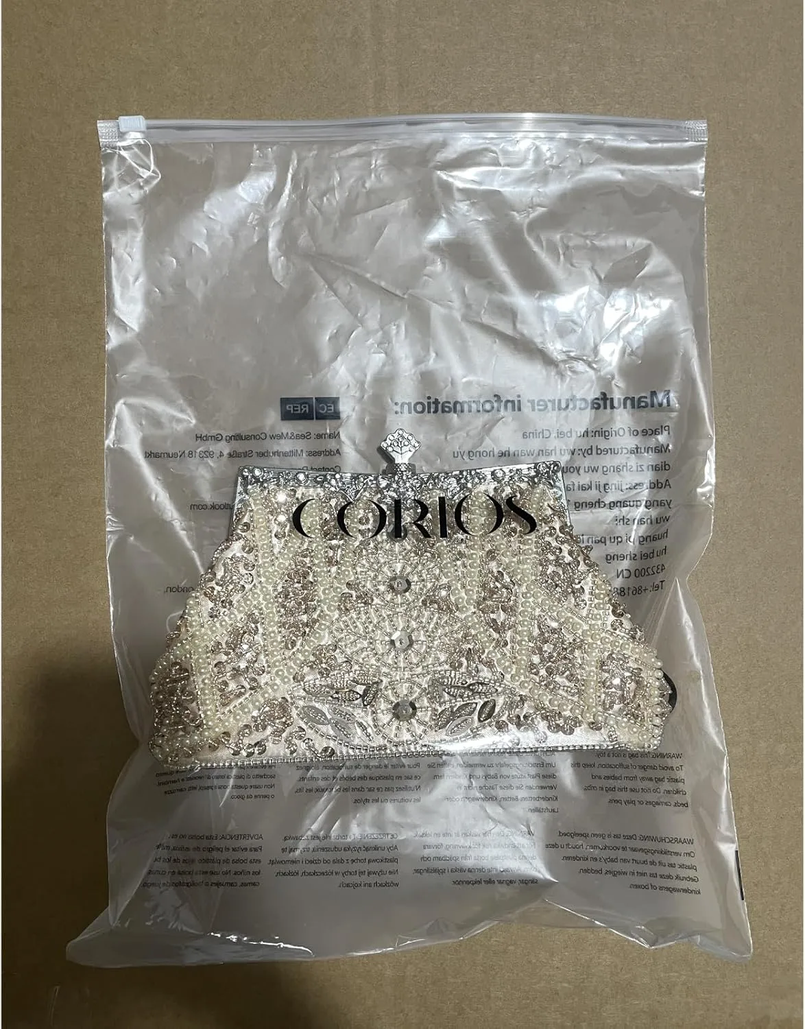 1920s Vintage Beaded Evening Bag for Women Pearl Clutch Bag Sequin Handbag Bridal Wedding Purse