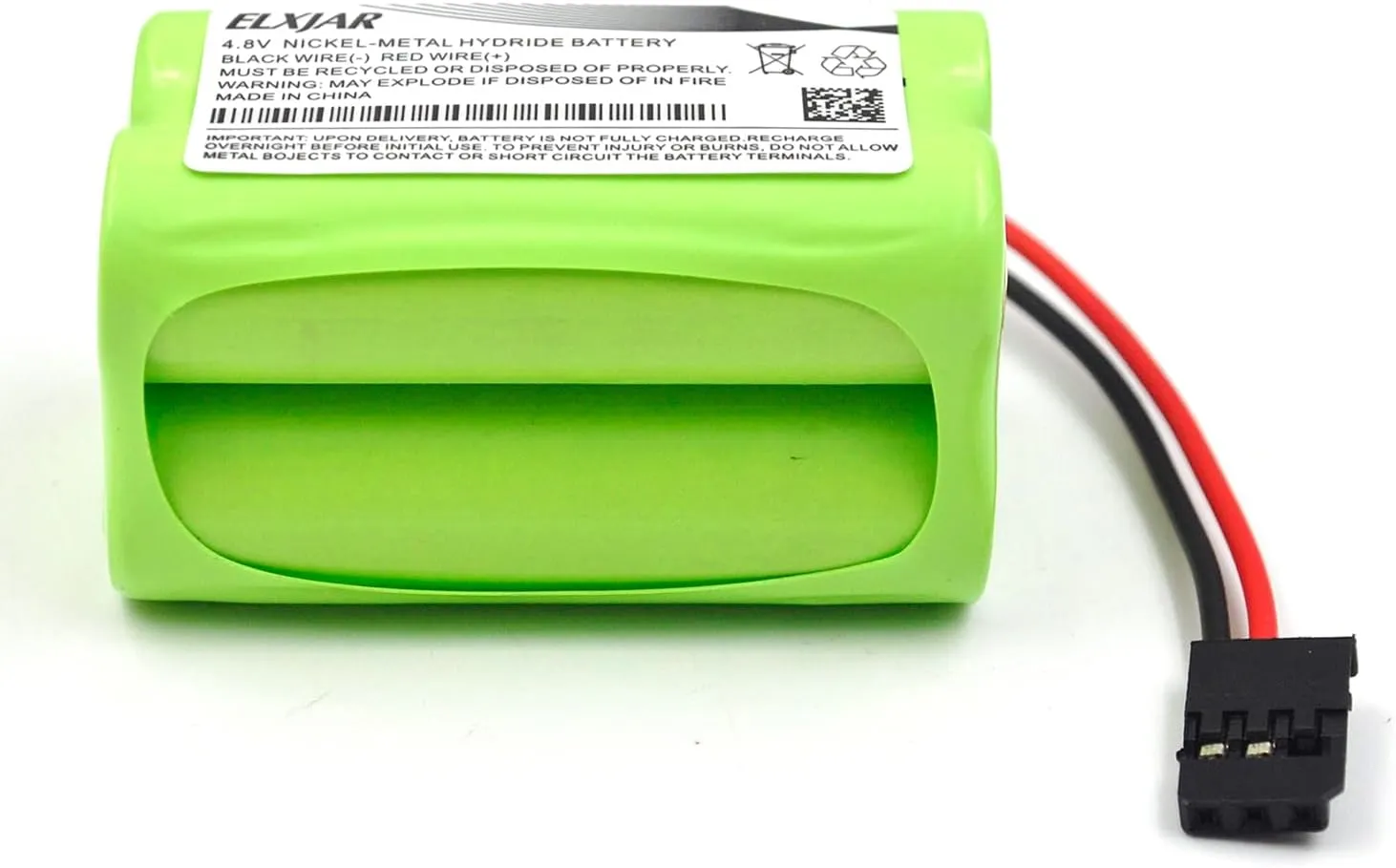 (2-Pack) 4.8V 2000mAh AA NiMH Receiver RX Battery with Hitec and JR Connectors, 2X2 Square Rechargeable Battery Pack for RC Receivers, RC Aircrafts, Toys, and Tools