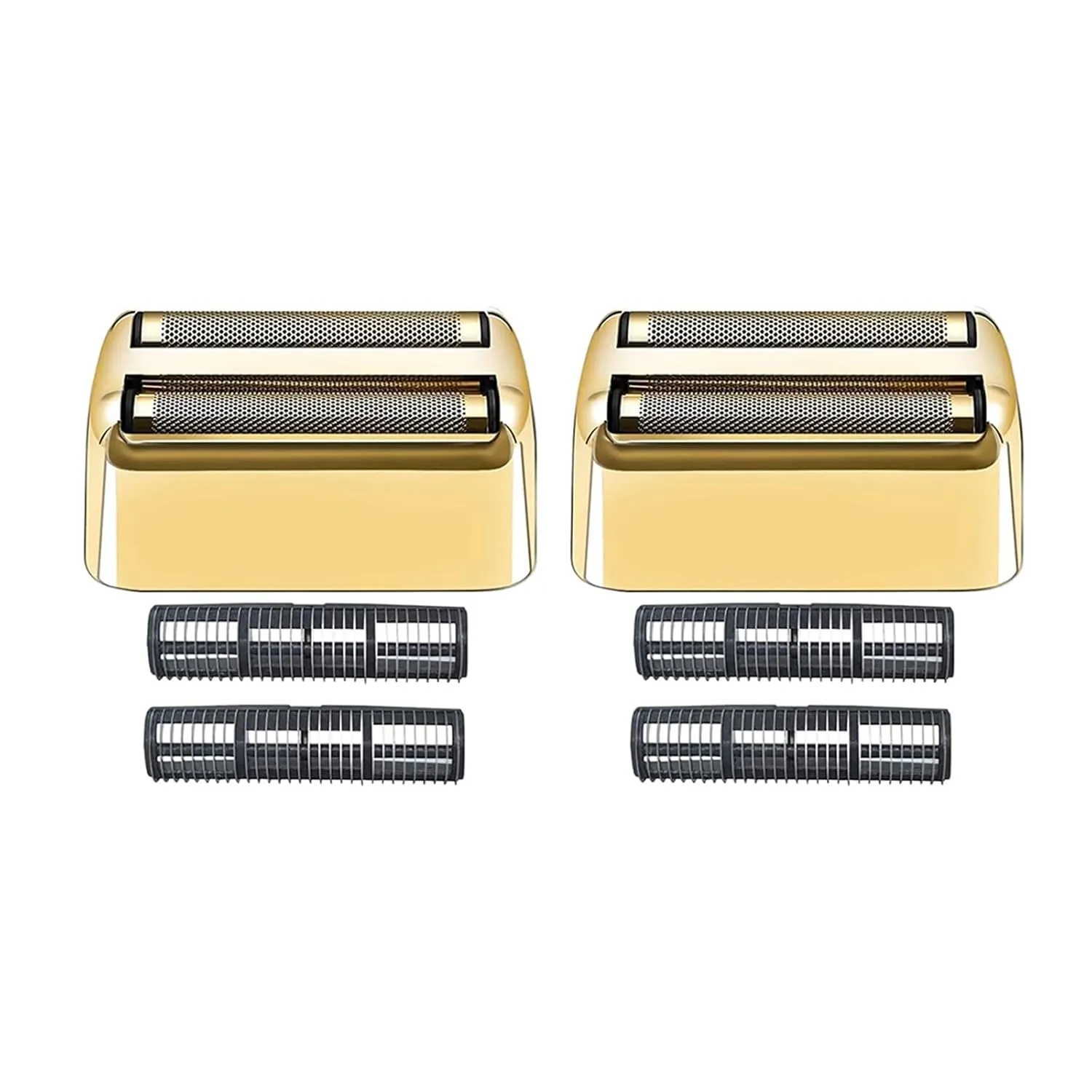 2 Pack Shaver Replacement Foil and Cutters compatible with BaBylissPRO Double FXFS2 Metal shaver foil replacement (Golden-2PCS)