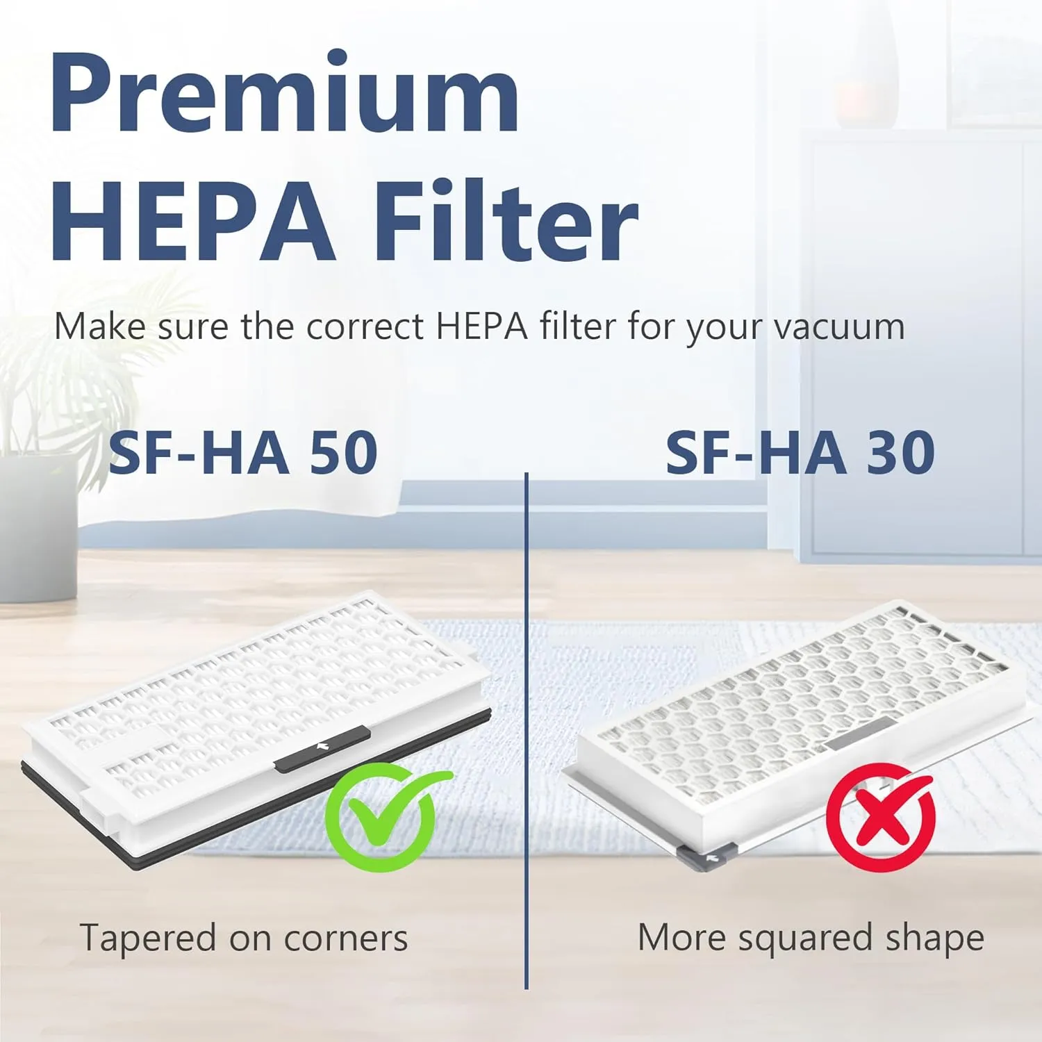 2 Packs HEPA Replacement Filters Compatible with Miele AirClean SF-HA 50 HEPA Filter for Model # S4, S5, S6, S8, S8000, S8999, S6000, S6999, S5000, S5999, S4000, S4999, Complete C2 & C3