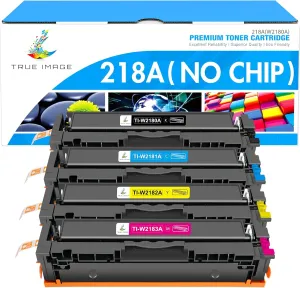 218A 218X 3201dw Toner Cartridges 4 Pack: Compatible Replacement for HP 218A 218X Color Laserjet Pro MFP 3301fdw 3301cdw 3201dw 3301sdw Printer W2180A W2180X High Yield Ink Set (No Chip)(B/C/Y/M)