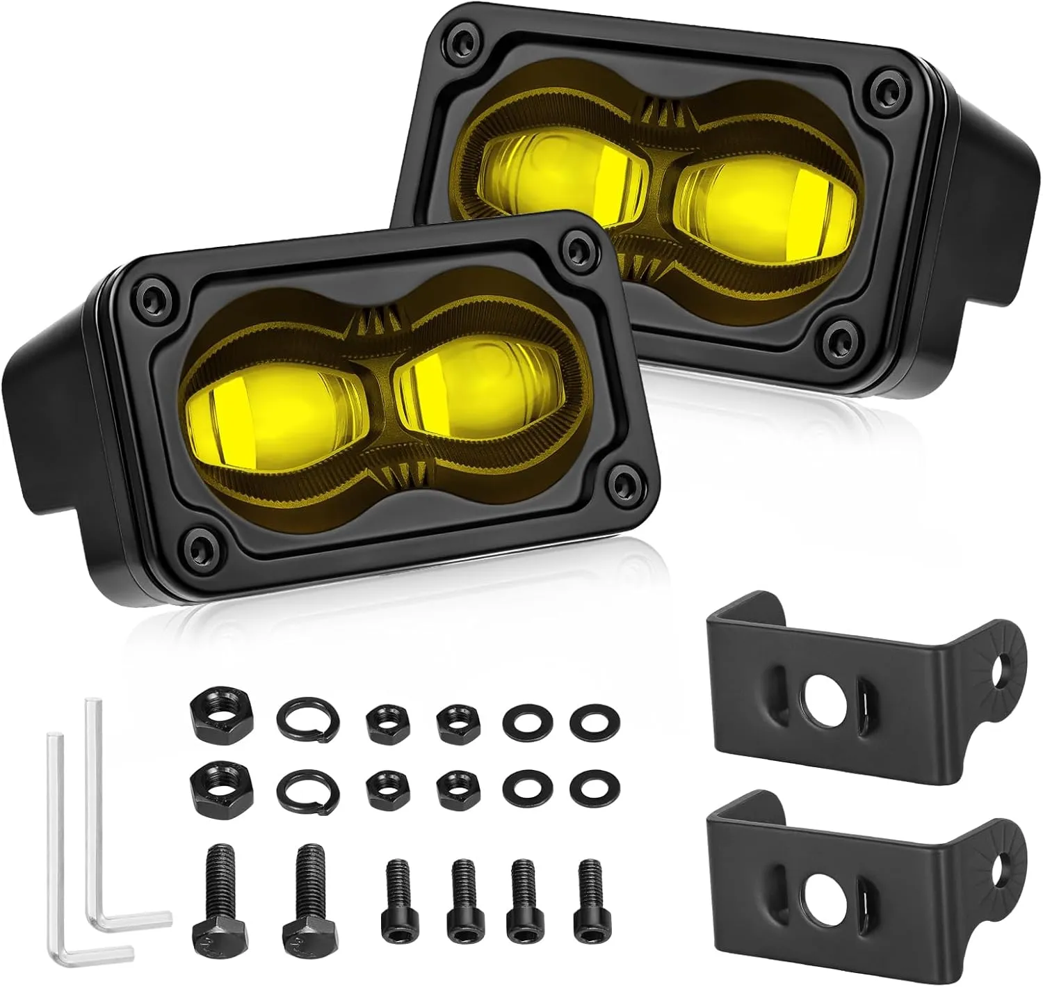 3 Inch Yellow LED Fog Lights 40W CREE LED Pods Cut-Off Low Beam Mini Light Pods Yellow Small Offroad Lights Fog Lights 2 Packs for Truck Pickup Motorcycle Dirt Bike SUV UTV ATV