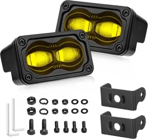 3 Inch Yellow LED Fog Lights 40W CREE LED Pods Cut-Off Low Beam Mini Light Pods Yellow Small Offroad Lights Fog Lights 2 Packs for Truck Pickup Motorcycle Dirt Bike SUV UTV ATV