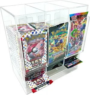 3 Slot Booster Pack Dispenser Compatible With Pokemon And Other Trading Cards | Easily Fit Entire Booster Box | Level Up Your Magic Draft Night