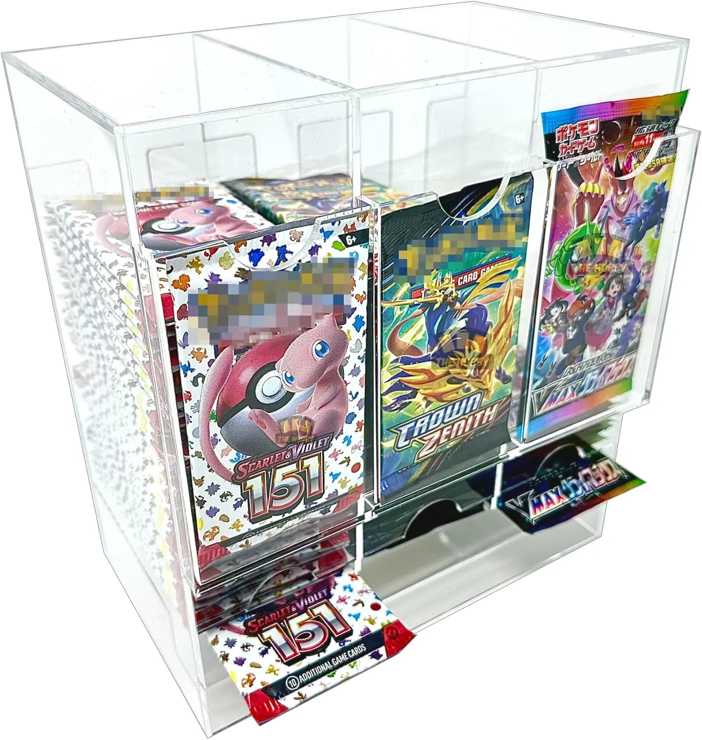 3 Slot Booster Pack Dispenser Compatible With Pokemon And Other Trading Cards | Easily Fit Entire Booster Box | Level Up Your Magic Draft Night