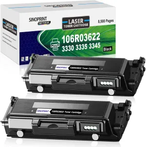 3330 Toner Cartridge Replacement for Xerox 3330 3335 3345 WorkCentre 3335/DNI 3345/DNI 106R03620 106R03622 106R03624 Phaser 3330/DNI Large Capacity 8,500 Pages (Black, 2-Pack)
