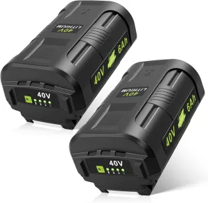 40V 6.0Ah OP4060 Battery Replacement for Ryobi 40V Lithium-Ion Battery OP4050A OP4015 OP4026 OP40201 OP40261 OP4030 OP40301 OP4040 OP40401 OP4050 OP40501 OP40601 Cordless Power Tools(2 Packs)