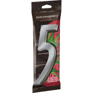 5 5 Gum Strawberry Flood Sugarfree Gum, 3 ct