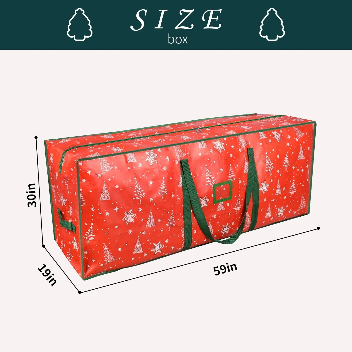 589L (9 ft) Extra Large Storage Bags, Heavy Duty Large Moving Bags, Storage Totes Moving Boxes Supplies for College, Foldable Duffle Bag for Travel, Christmas Tree Storage Bag- RED PATTERN