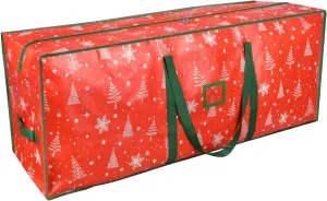 589L (9 ft) Extra Large Storage Bags, Heavy Duty Large Moving Bags, Storage Totes Moving Boxes Supplies for College, Foldable Duffle Bag for Travel, Christmas Tree Storage Bag- RED PATTERN