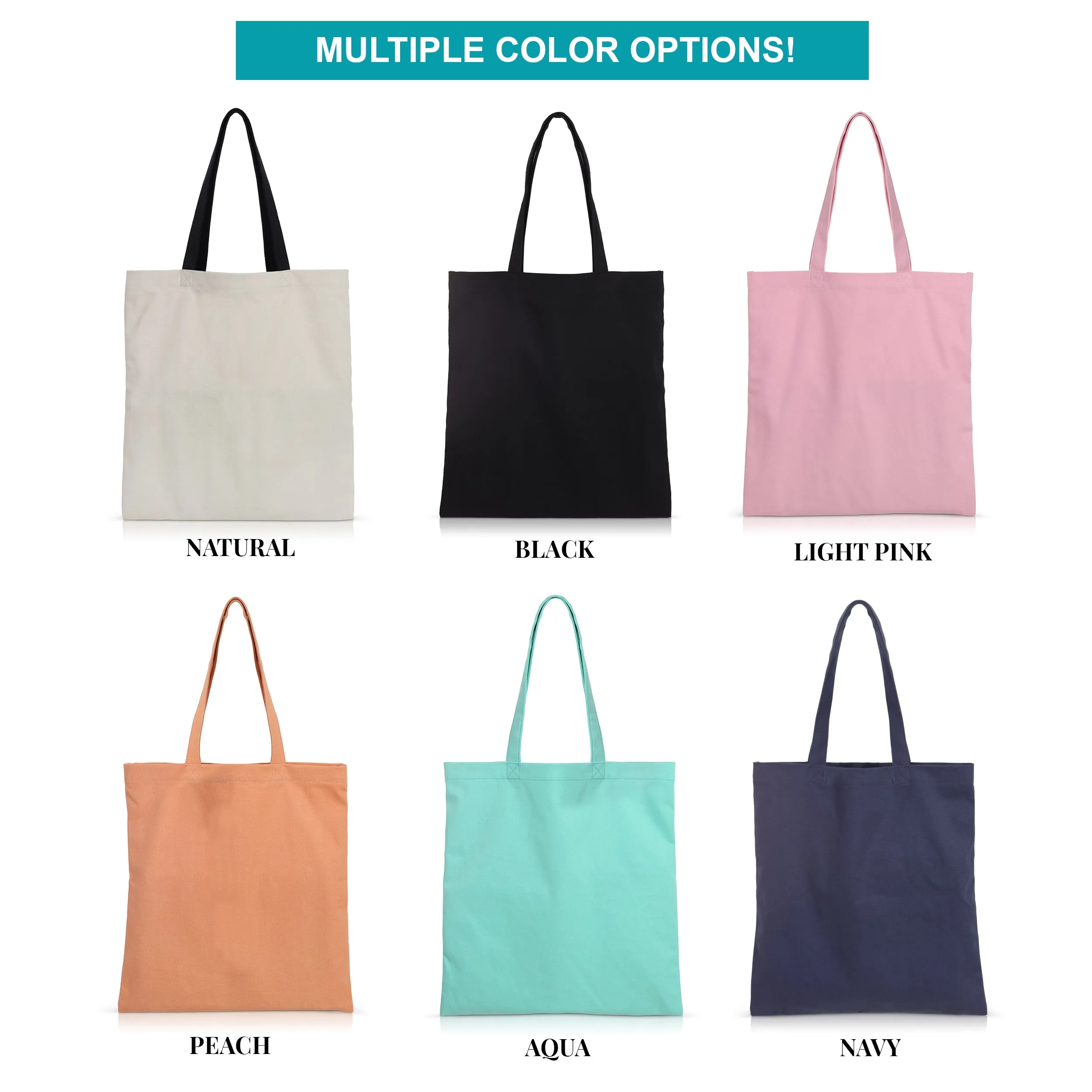 6 pcs Grey Cotton Canvas Craft Totes