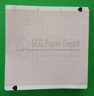 8000-0300 Ambulatory EMS Recording Chart Paper, 100 Packs Per Case, Size 90mm x 30m, Grid Color Red
