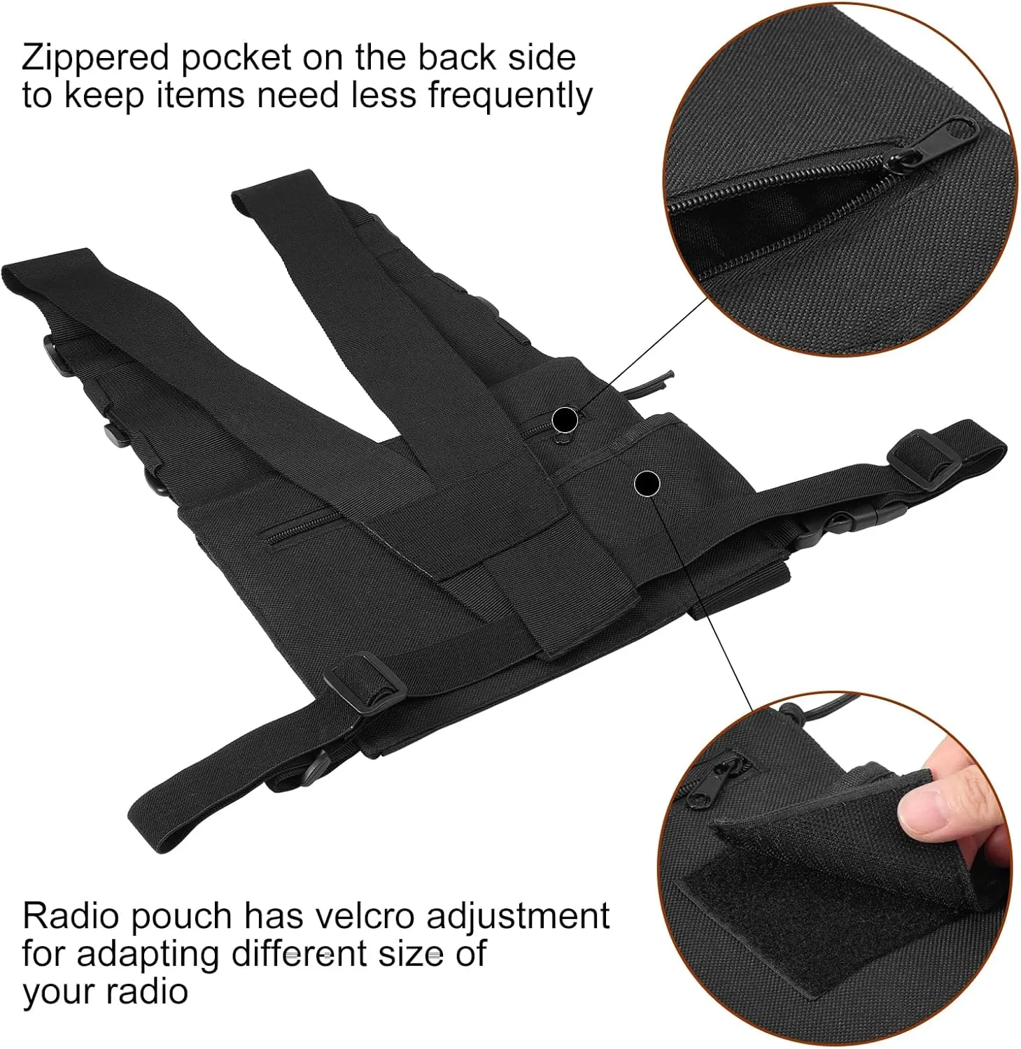 abcGoodefg Radio Chest Harness Chest Front Pack Pouch Holster Vest Rig for Two Way Radio Walkie Talkie(Rescue Essentials)
