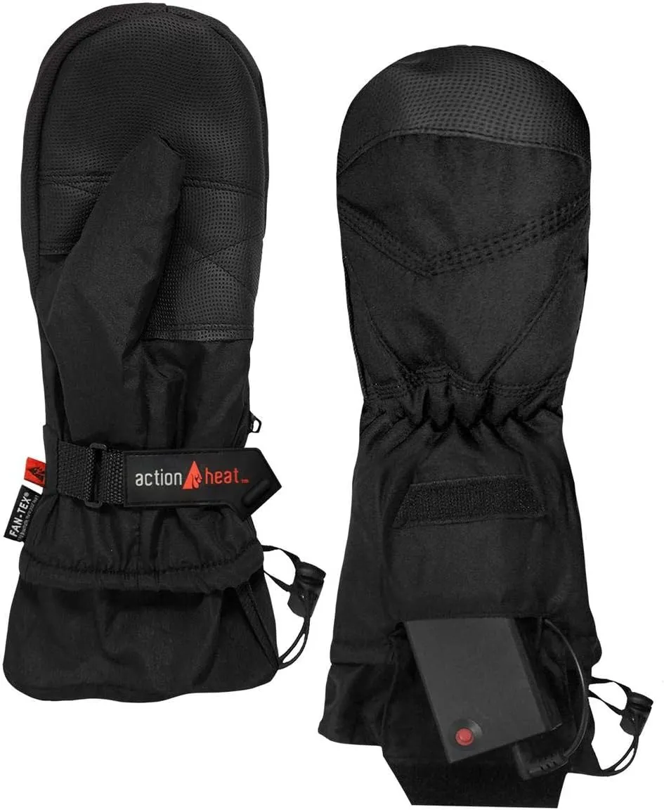 ActionHeat AA Battery Heated Mittens for Men, Women – Softshell Mittens w/Adjustable Gauntlet, Textured Grip