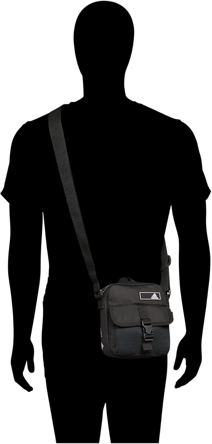 adidas Amplifier 2 Festival Crossbody Bag, Black/White, One Size