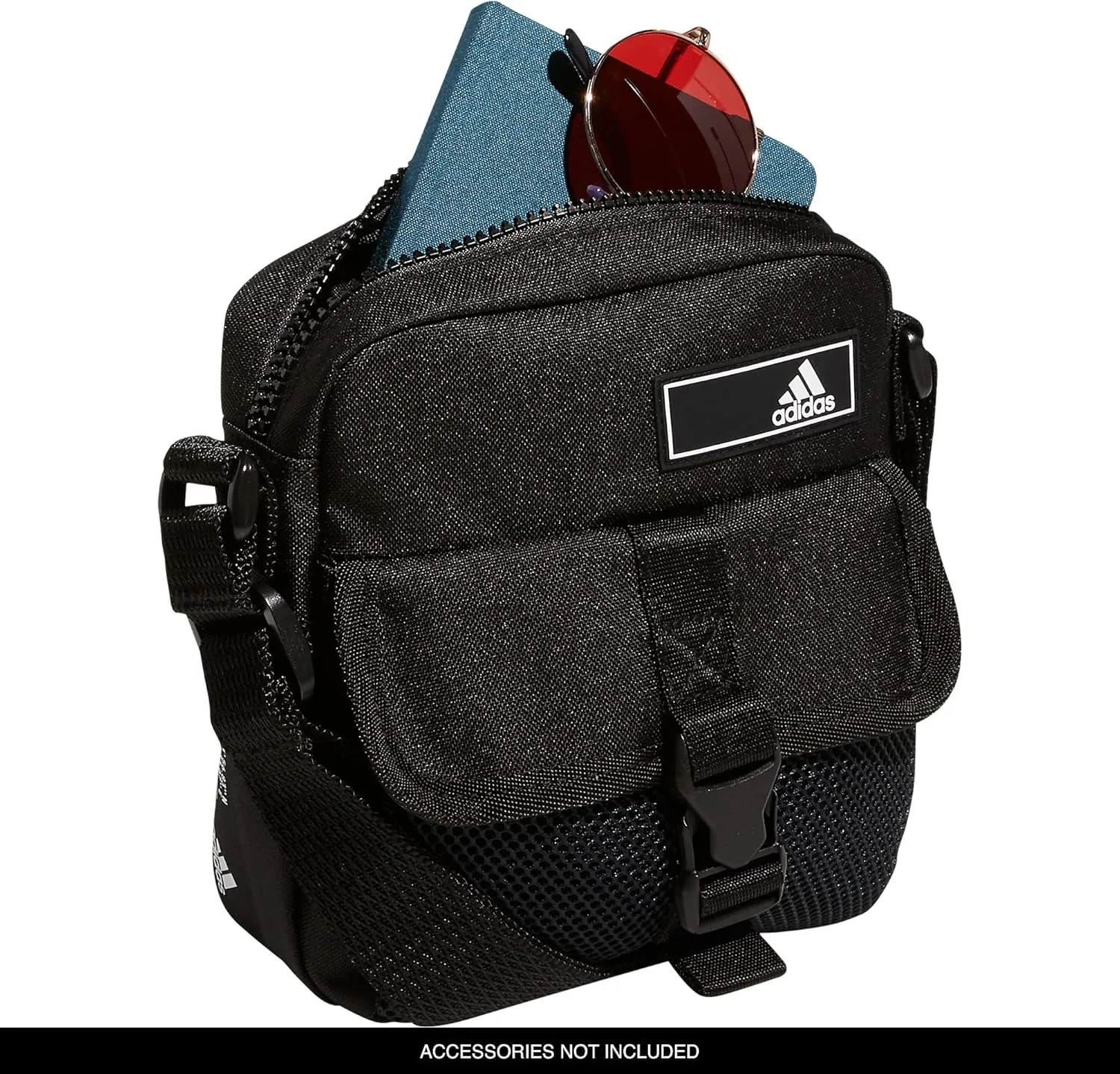 adidas Amplifier 2 Festival Crossbody Bag, Black/White, One Size