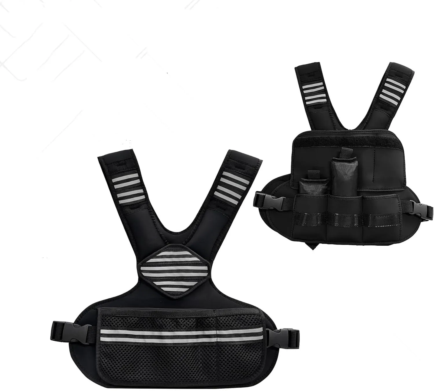 Adjustable Weighted Vest for Women, 6 Ironsand Weights with Reflective Strip, Running Weighted Vests for Strength Training, Running, Walking, Large Pocket for Gym Home Workout
