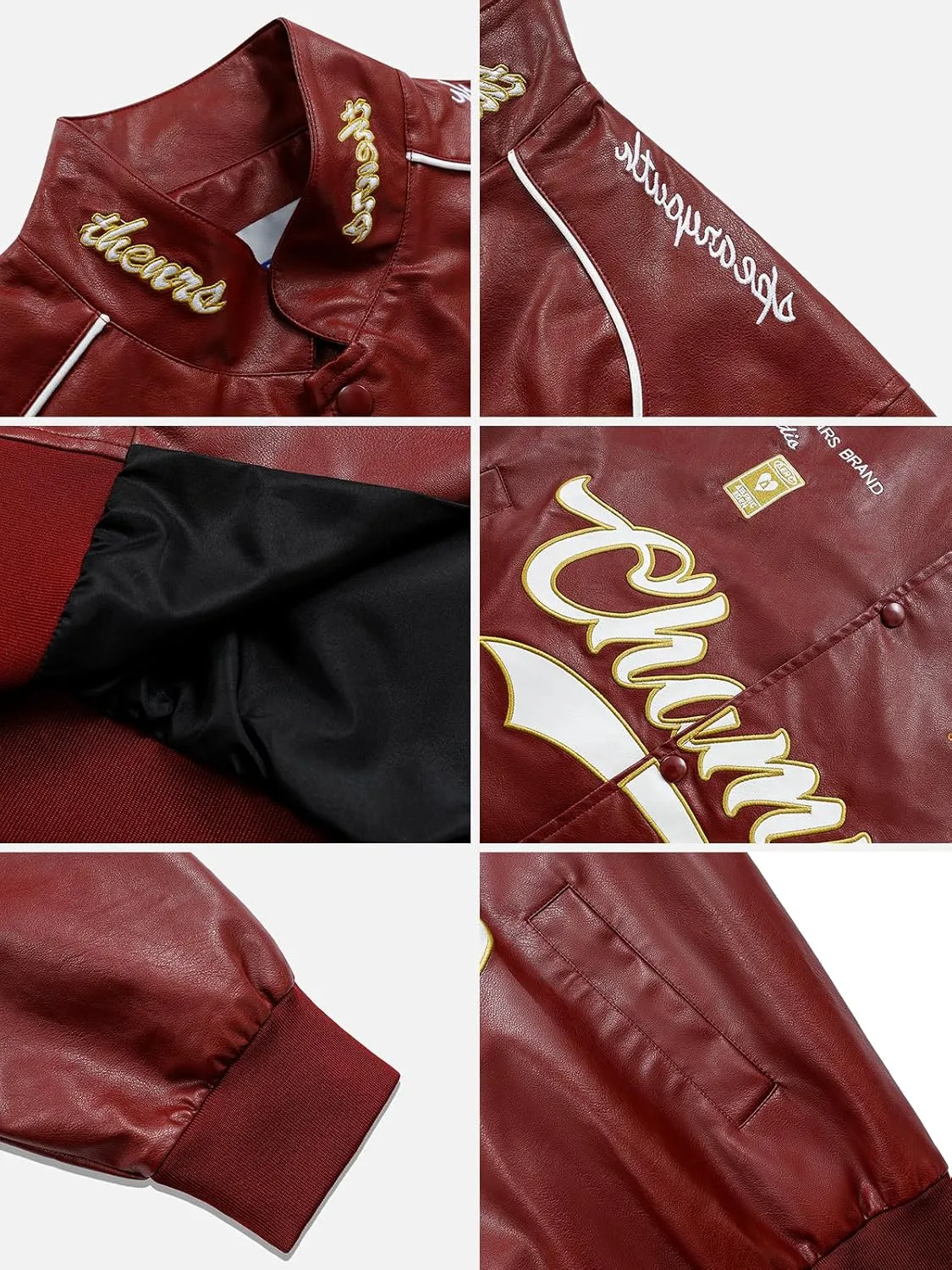 Aelfric Eden Faux Leather Jacket Oversized Racing Motorcycle Jackets Moto Coats Unisex Trendy Streetwear Jacket