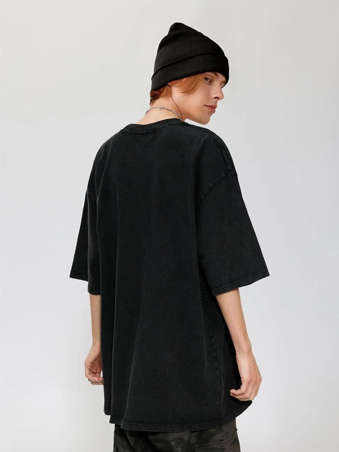Aelfric Eden Graphic Tees Men Oversized Doberman Shirt Washed Vintage Streetwear Casual Summer Tops T-Shirt Unisex