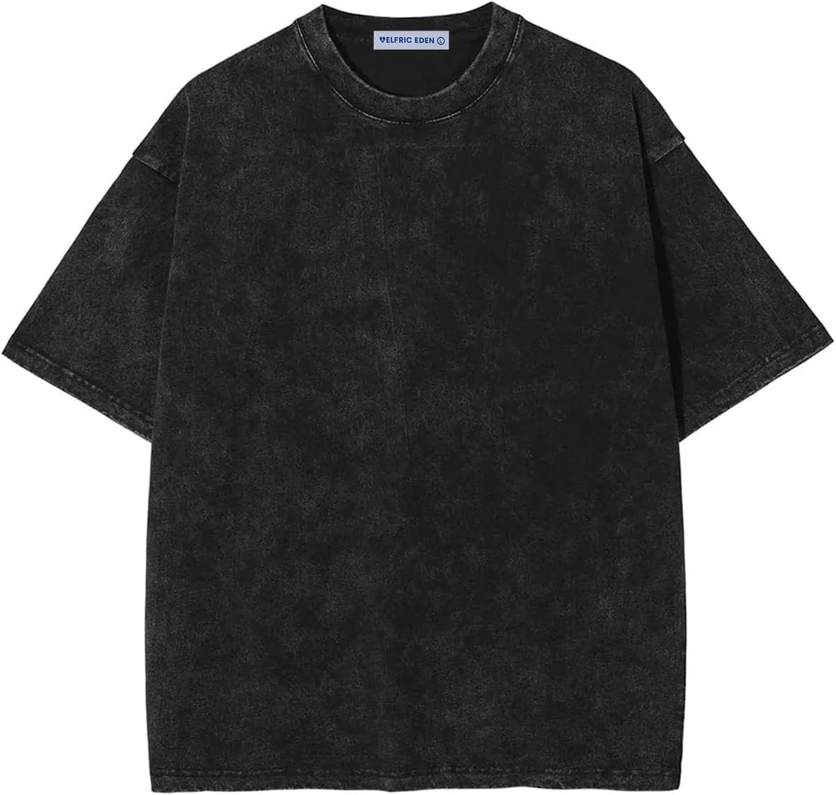 Aelfric Eden Mens Cotton Wash Solid T-Shirts Oversized Unisex Short Sleeve Streetwear Rap Hip Hop Basic Tee Tops