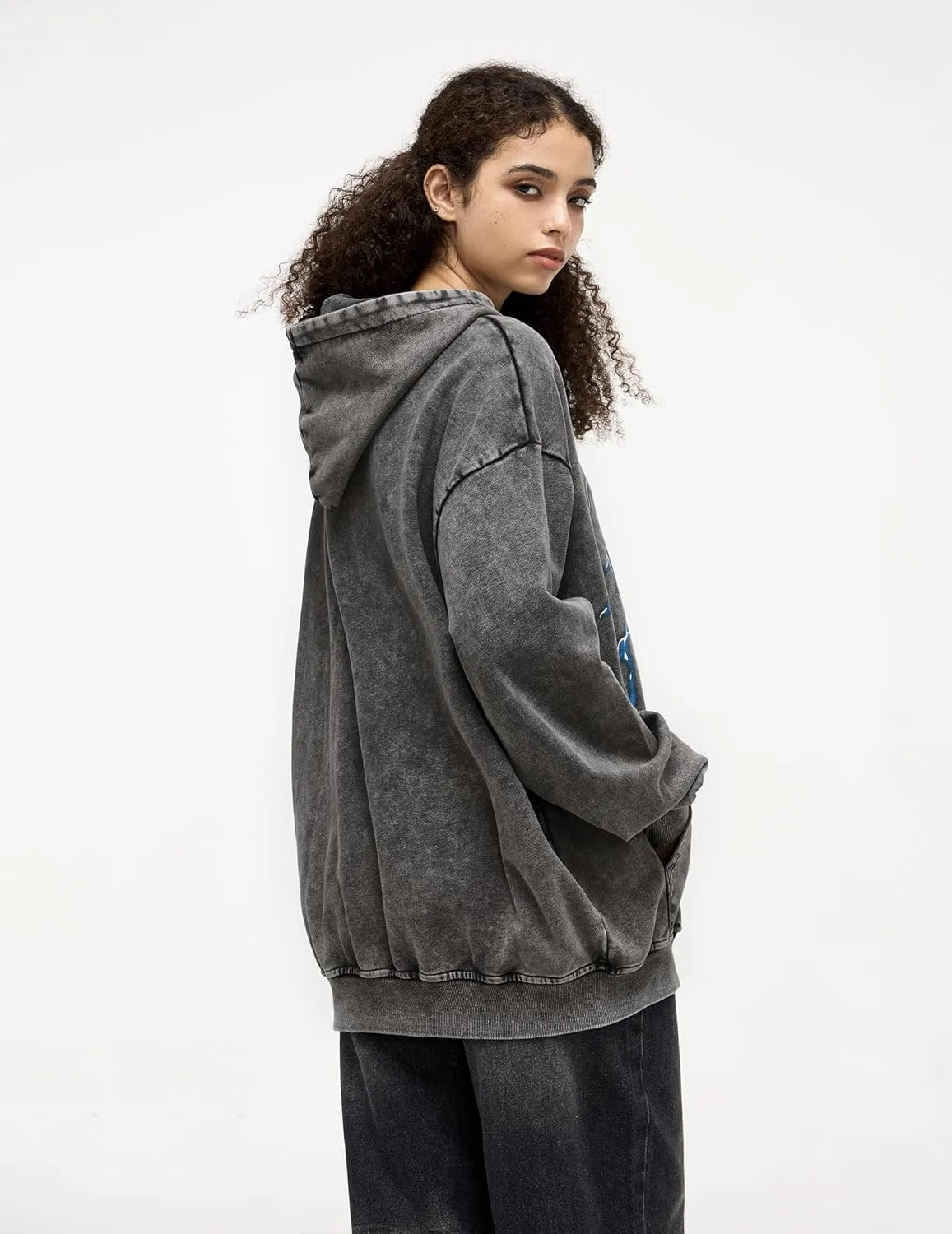 Aelfric Eden Mens Lightning Graphic Hoodies Print Oversized Unisex Streetwear Vintage Hoodie Y2k Sweatshirt Pocket Pullover