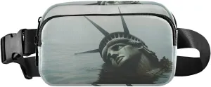 AIXIWAWA Fanny Packs Broken Statue Of Liberty Print for Men Women, Small Crossbody Bags Water Resistant Waist Pack for Hiking Running Travel