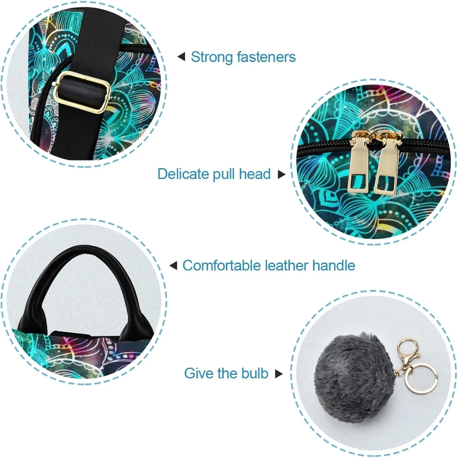 ALAZA Galaxy Colorful Mandala Backpack Purse for Women Anti Theft Fashion Back Pack Shoulder Bag