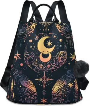 ALAZA Moon Stars Alchemy Witch Backpack Purse for Women Anti Theft Fashion Back Pack Shoulder Bag