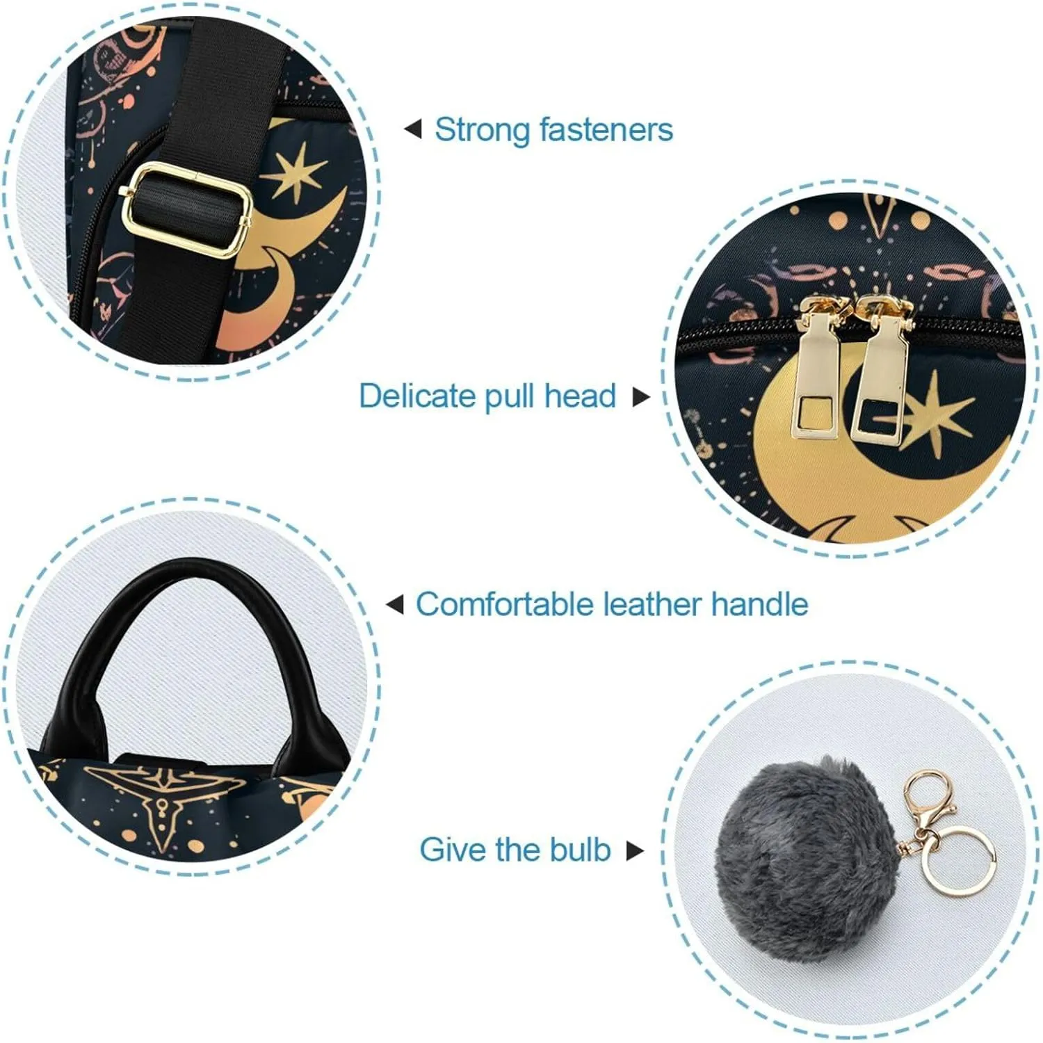 ALAZA Moon Stars Alchemy Witch Backpack Purse for Women Anti Theft Fashion Back Pack Shoulder Bag