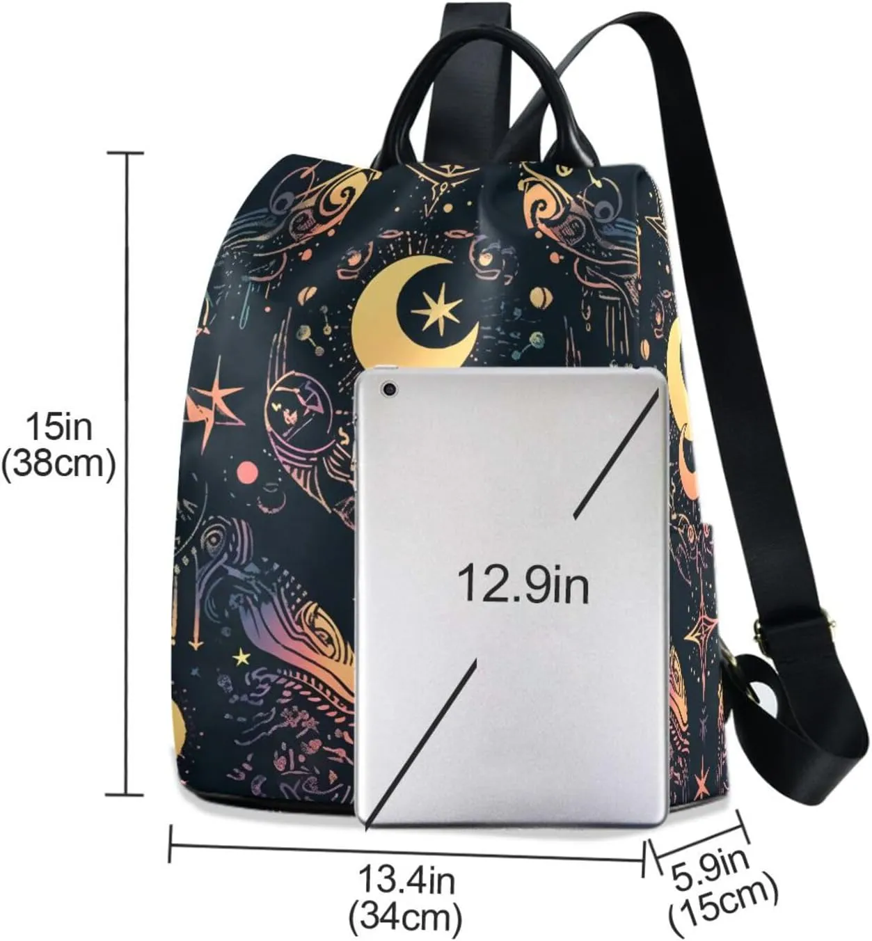 ALAZA Moon Stars Alchemy Witch Backpack Purse for Women Anti Theft Fashion Back Pack Shoulder Bag