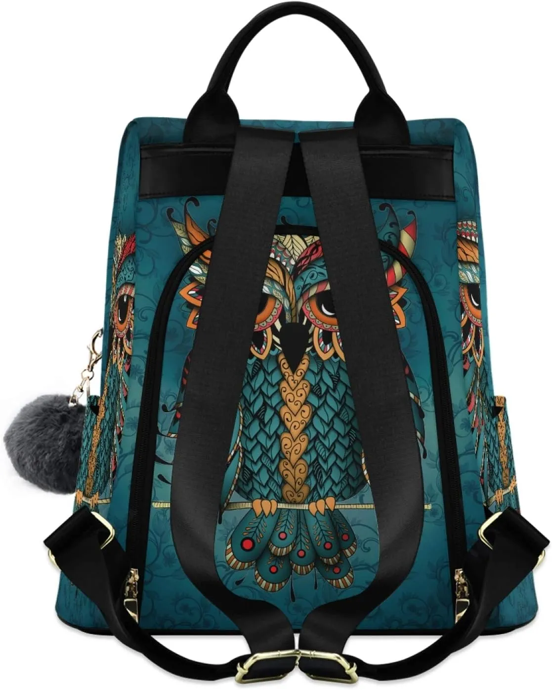 ALAZA Owl Print Ethnic Backpack Purse for Women Anti Theft Fashion Back Pack Shoulder Bag