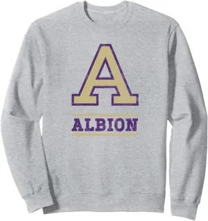 Albion Britons Distressed Primary Sweatshirt - Unisex-Adults, Grey, Medium