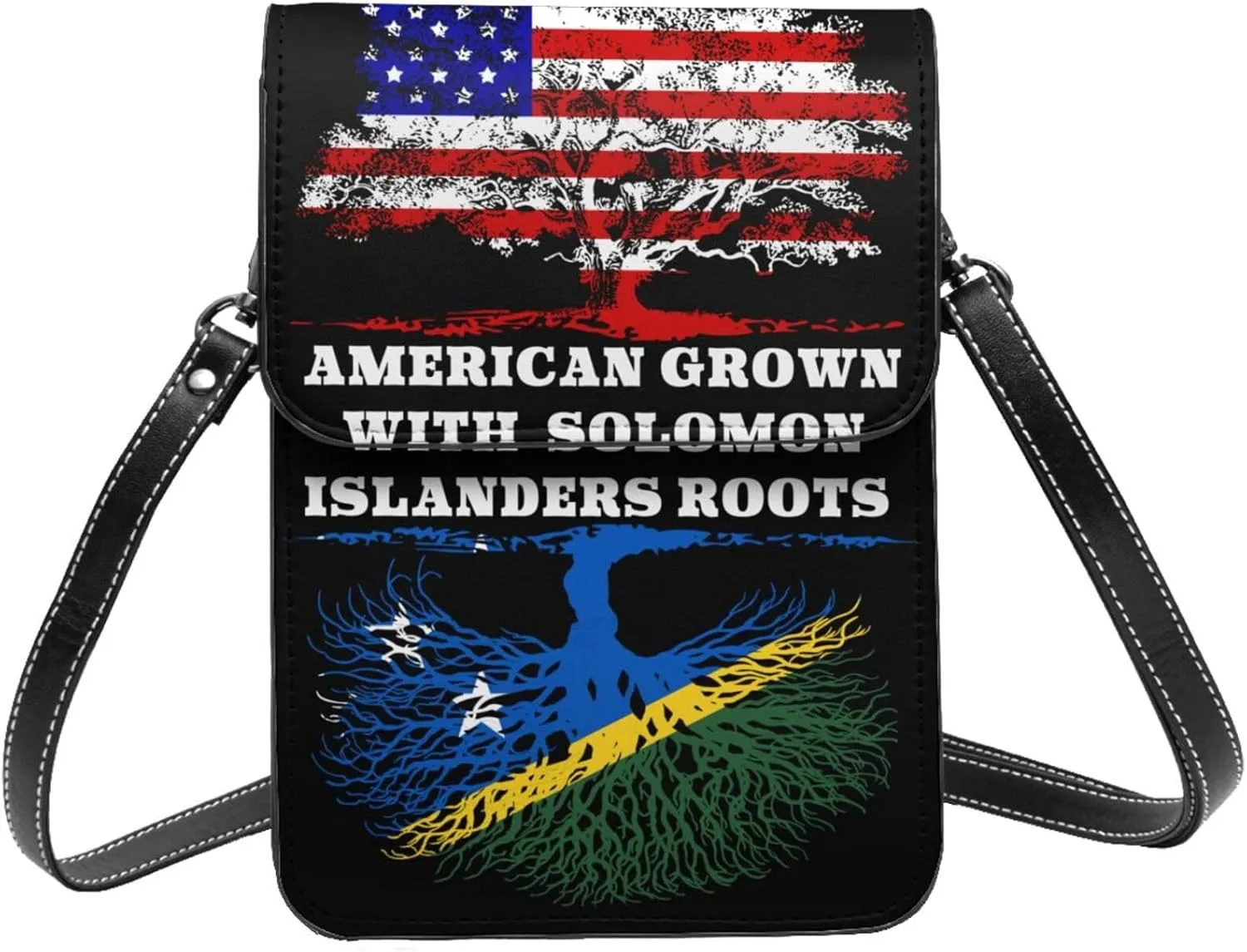 American Grow Solomon Islanders Roots Small Crossbody Bag Is A Shoulder Bag Designed For Women And Girls Cell Phone Crossbody Wallet Purses With Card Slots Adjustable Strap