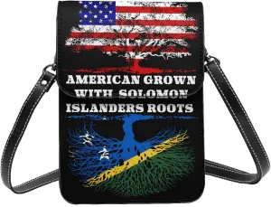 American Grow Solomon Islanders Roots Small Crossbody Bag Is A Shoulder Bag Designed For Women And Girls Cell Phone Crossbody Wallet Purses With Card Slots Adjustable Strap
