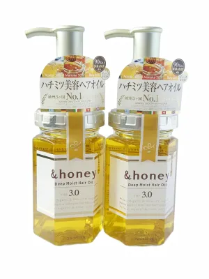 & Honey Deep Moist Hair Oil 3.0 100ml 2 Packs with Hair tie