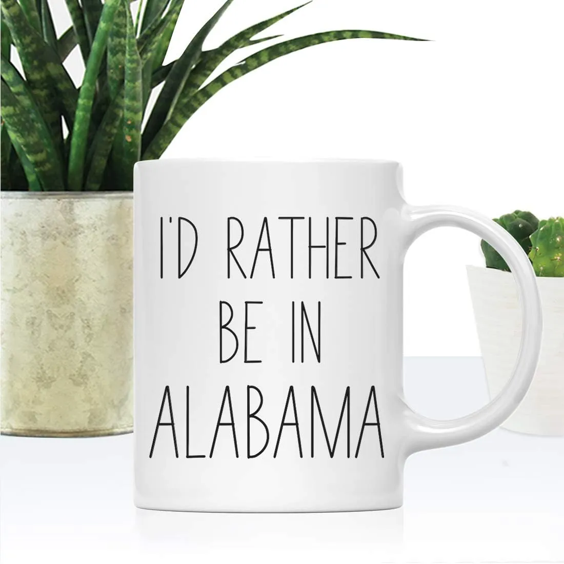 Andaz Press U.S. State 11oz. Coffee Mug Gift, I'd Rather Be in Alabama, 1-Pack, Long Distance College Going Away Study Abroad Birthday Christmas Gifts