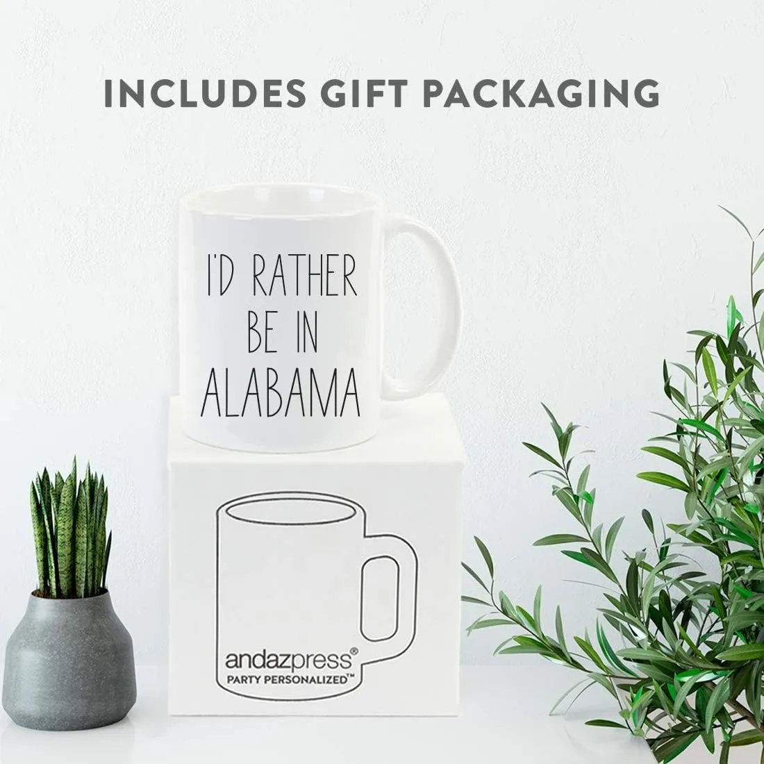 Andaz Press U.S. State 11oz. Coffee Mug Gift, I'd Rather Be in Alabama, 1-Pack, Long Distance College Going Away Study Abroad Birthday Christmas Gifts