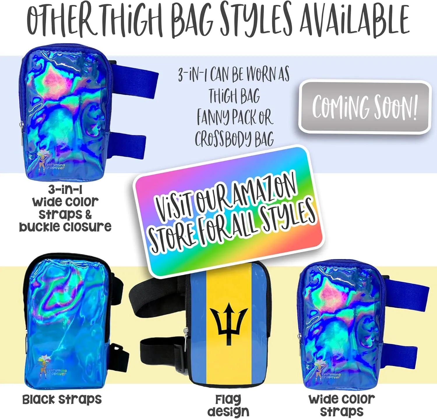 Anguilla Flag Thigh Bag | Leg Harness for Women | Outdoor Leg Pouch | Carnival Hiking Travel Fanny Pack with Adjustable Straps | Anguilla