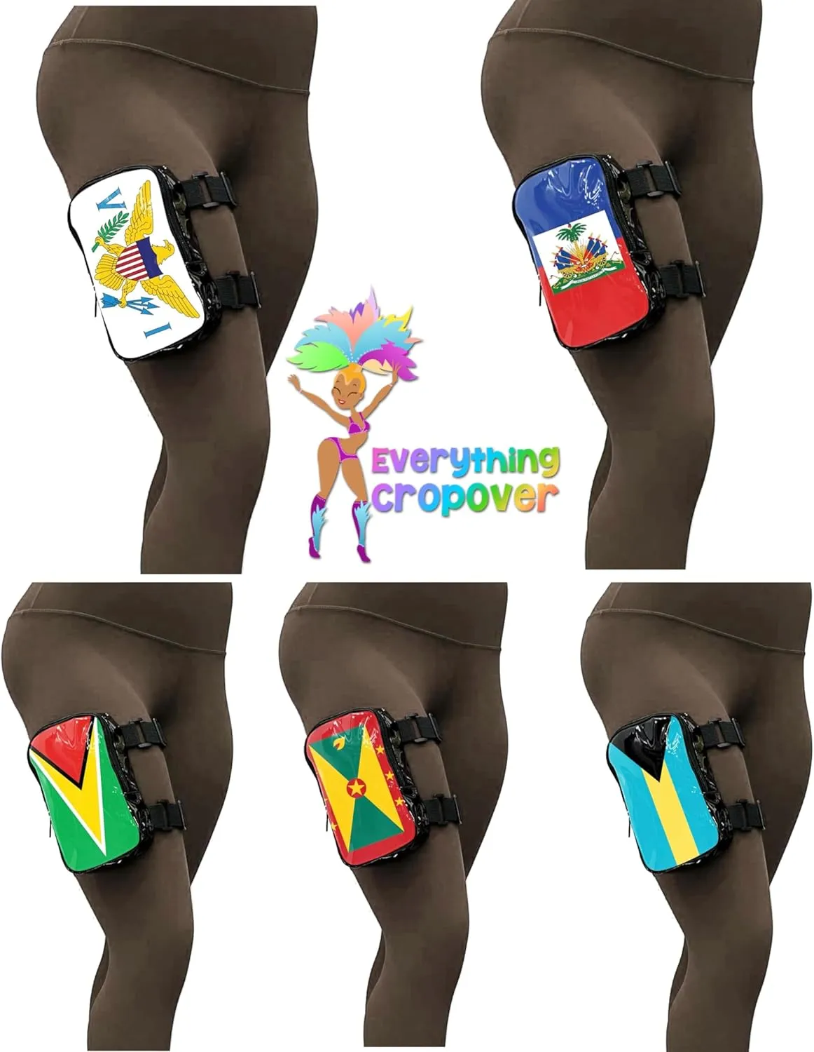 Anguilla Flag Thigh Bag | Leg Harness for Women | Outdoor Leg Pouch | Carnival Hiking Travel Fanny Pack with Adjustable Straps | Anguilla
