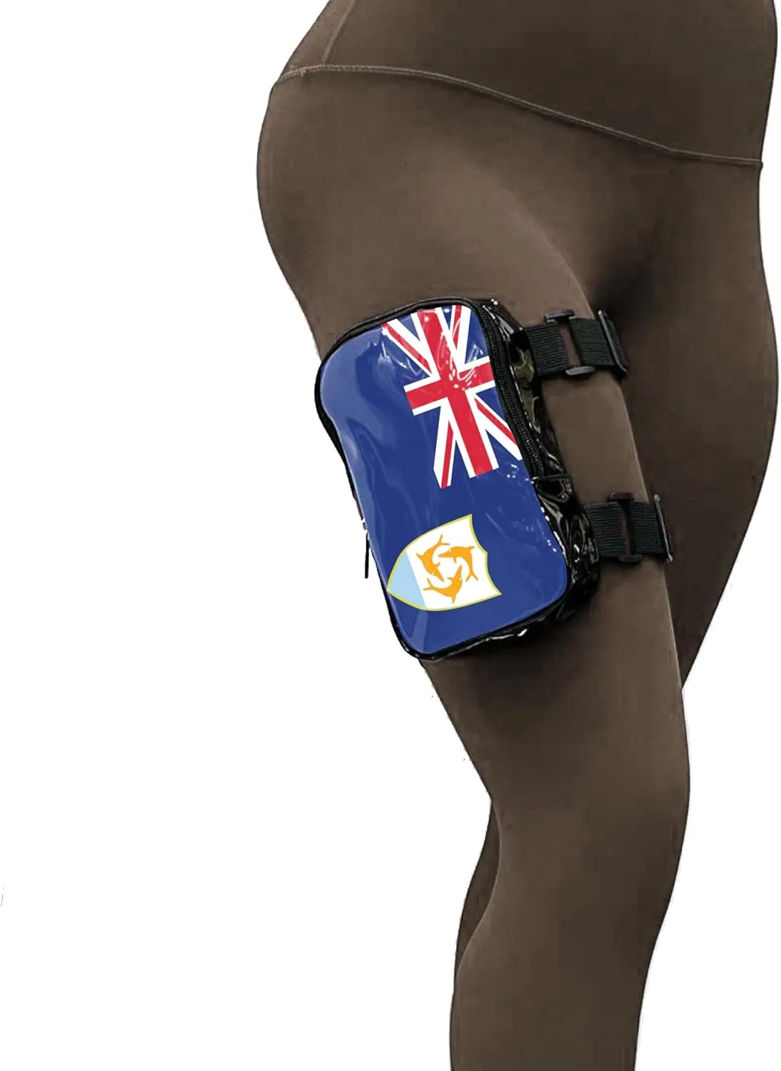 Anguilla Flag Thigh Bag | Leg Harness for Women | Outdoor Leg Pouch | Carnival Hiking Travel Fanny Pack with Adjustable Straps | Anguilla