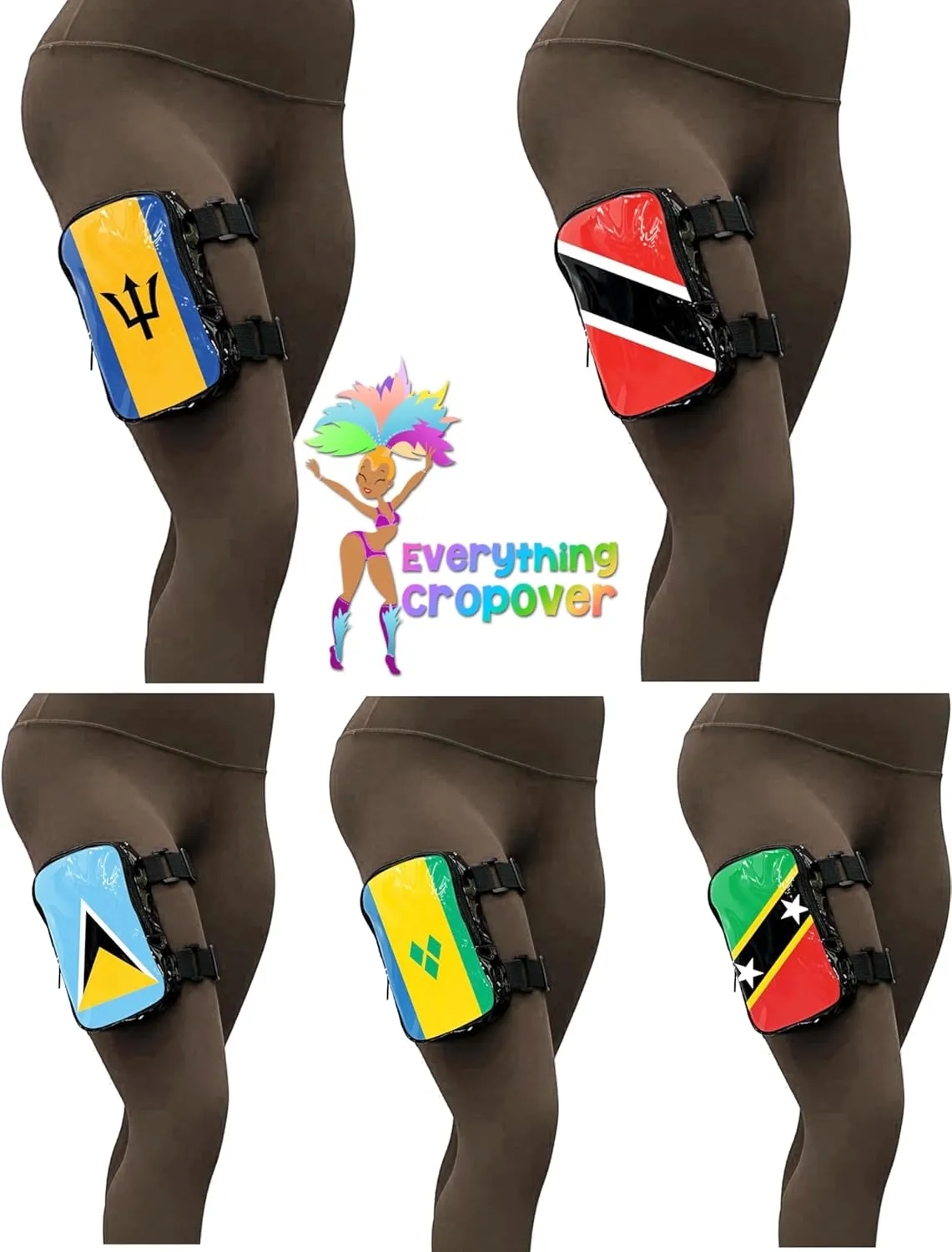 Anguilla Flag Thigh Bag | Leg Harness for Women | Outdoor Leg Pouch | Carnival Hiking Travel Fanny Pack with Adjustable Straps | Anguilla