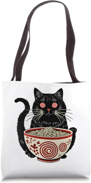 Anime Manga Kawaii Urban Lifestyle Streetwear Ramen Cat Tote Bag