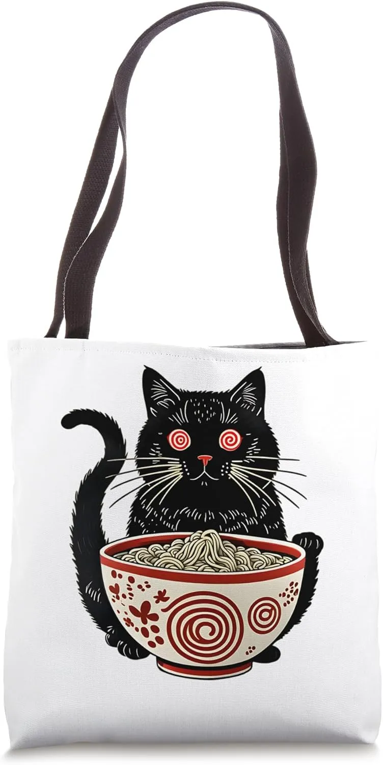 Anime Manga Kawaii Urban Lifestyle Streetwear Ramen Cat Tote Bag