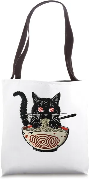 Anime Manga Kawaii Urban Lifestyle Streetwear Ramen Cat Tote Bag
