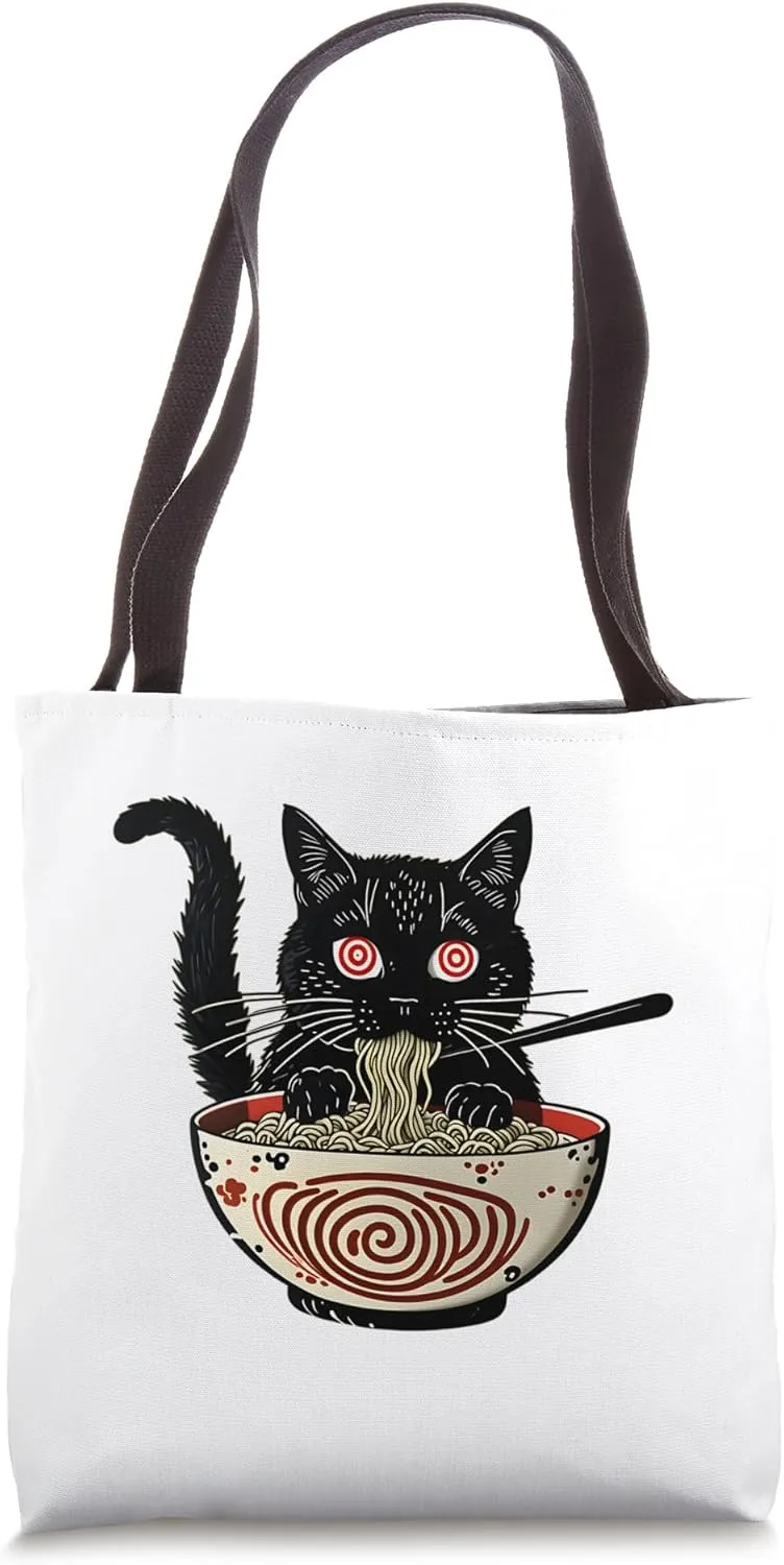 Anime Manga Kawaii Urban Lifestyle Streetwear Ramen Cat Tote Bag