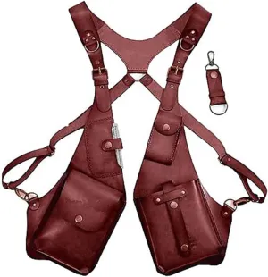 Anti-Theft Bag with Shoulder Harness for Men Leather ，Anti Theft Travel Bag Crossbody Adjustable Underarm Holster